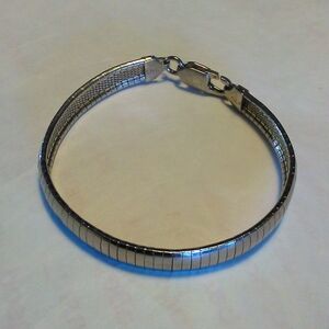 VINTAGE OMEGA 925 ITALY STERLING SILVER BRACELET W/ LOBSTER CLAW 7" W / CLAW